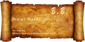 Burai Balázs névjegykártya