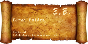 Burai Balázs névjegykártya